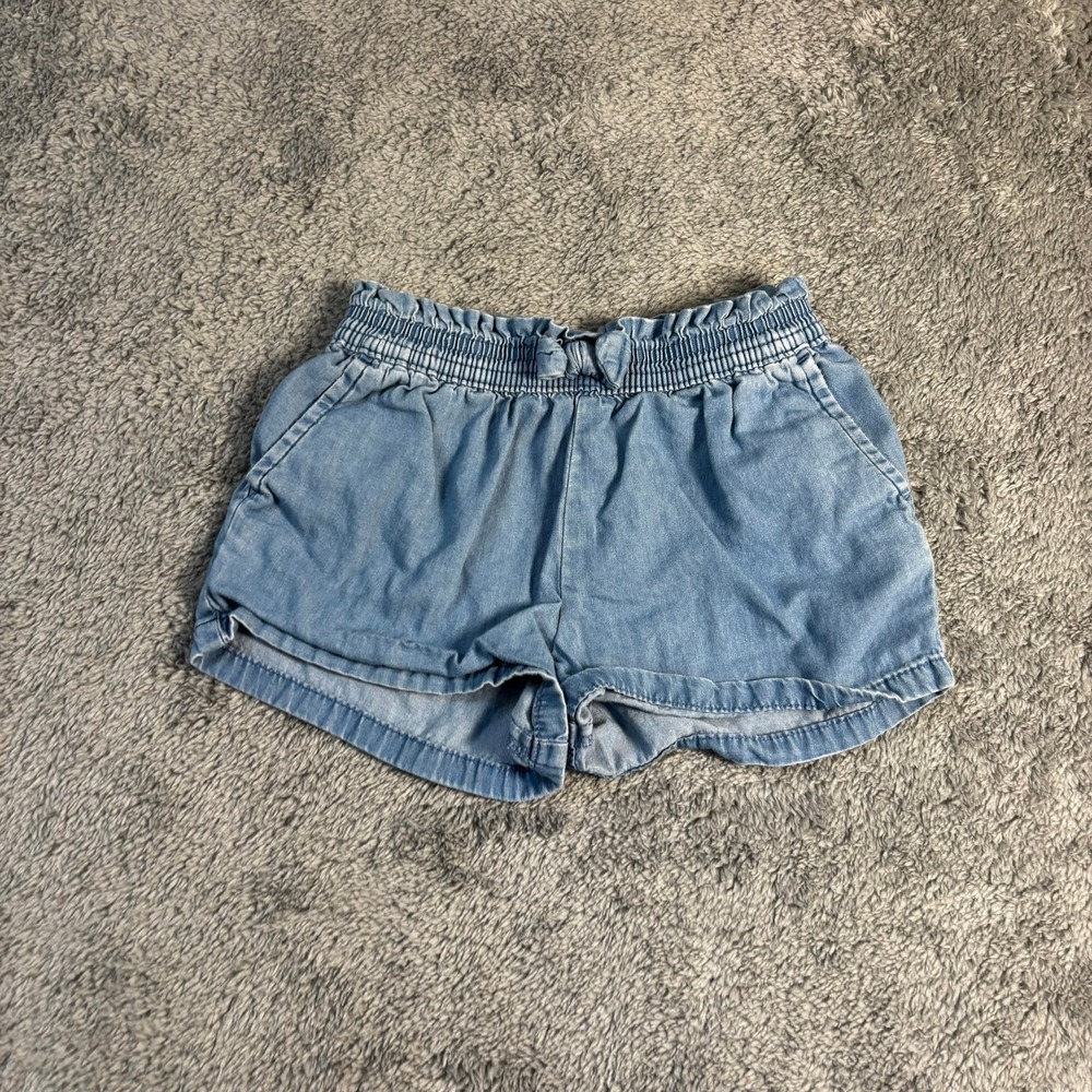 Carters Toddler Girls Blue Chambray Paperbag Waist Denim Shorts 3T 25427010